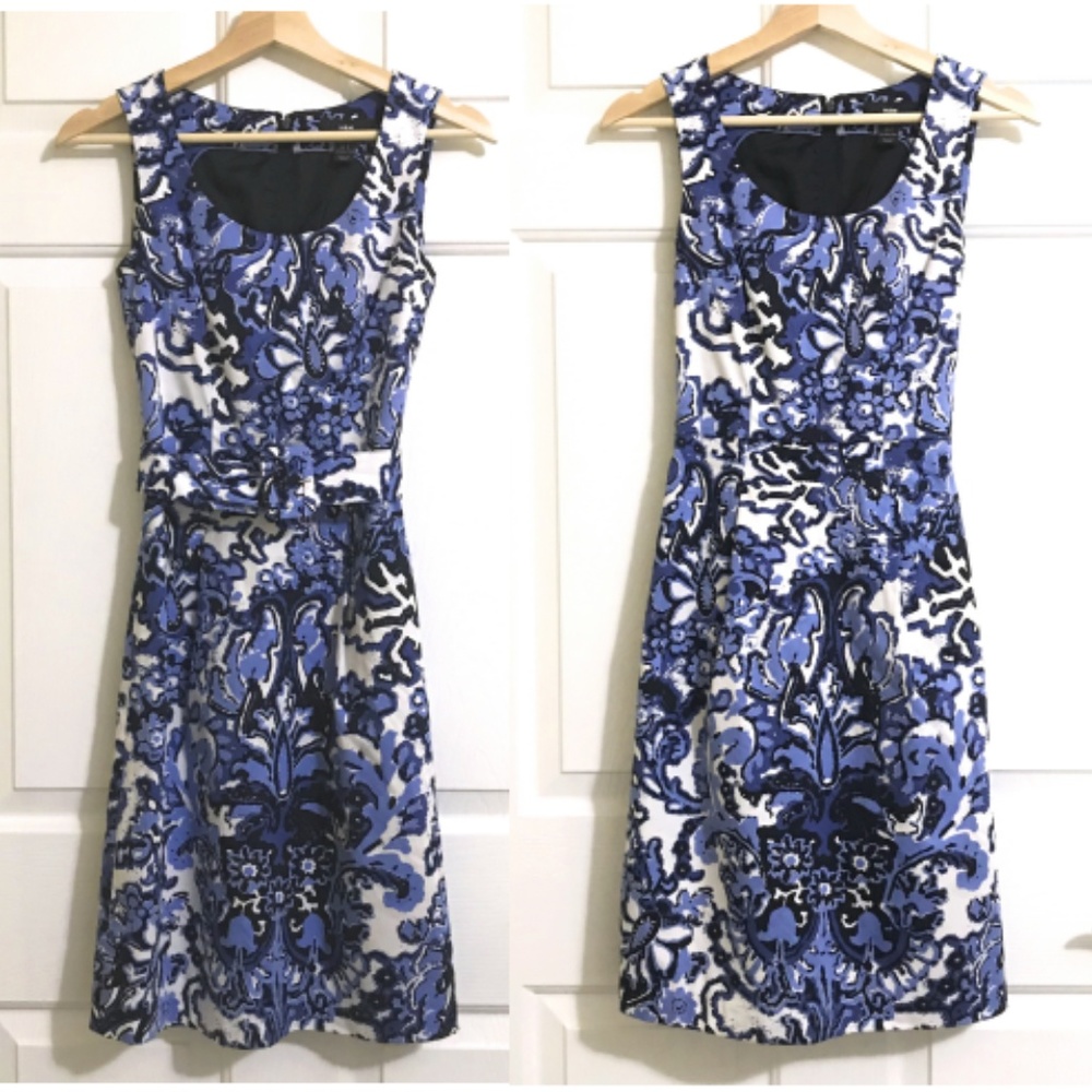 H&M sleeveless Floral Print Dress with Belt